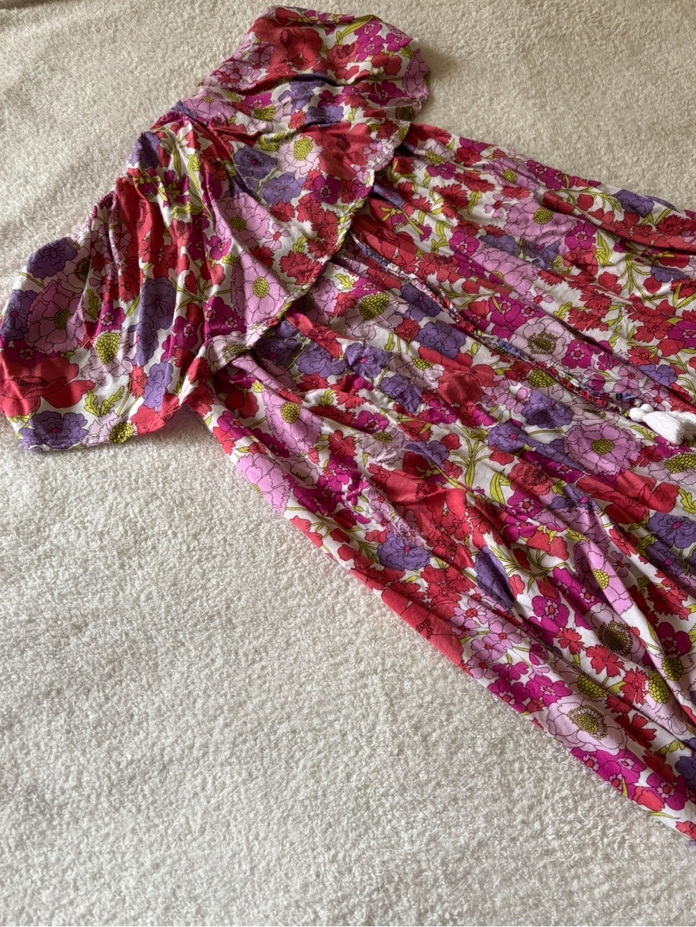 Japna Strapless Floral Maxi Dress in Pink and Red - Picture 2 of 12